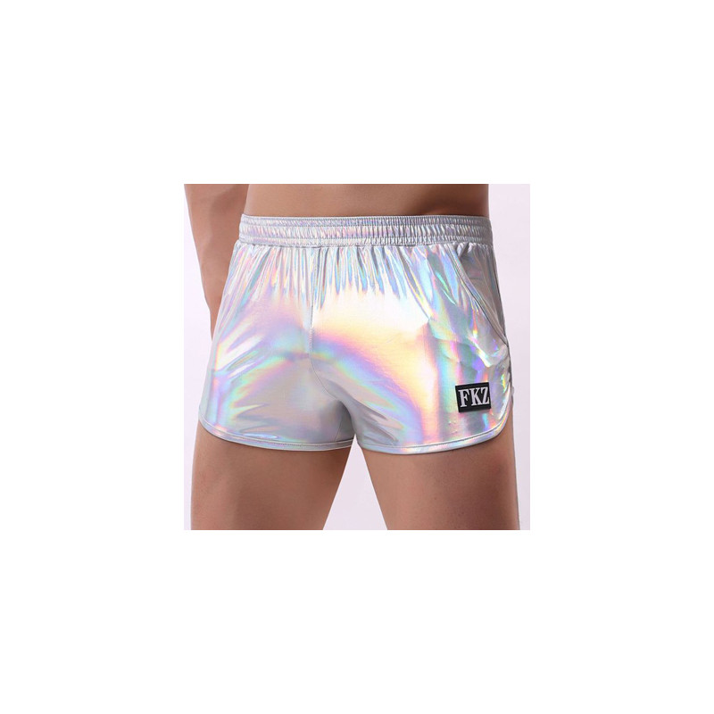 MenSexyWear Short brillant Fakiz Gris argenté